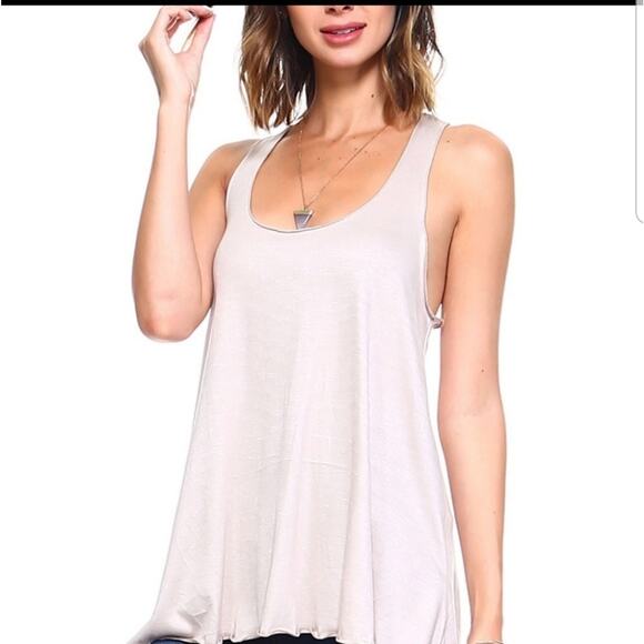 Simplicitie Inc. Tops - Simplicitie racerback swing tank light mocha tan small